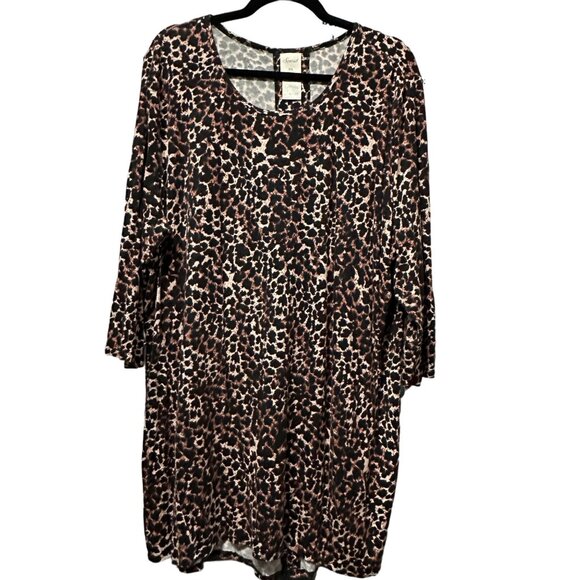 Soma Dresses & Skirts - Soma size XXL animal print 3/4 sleeve rayon blend tunic dress nightshirt